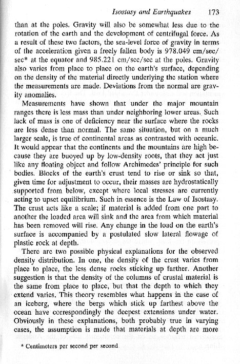 Isostasy--Shimer page 173