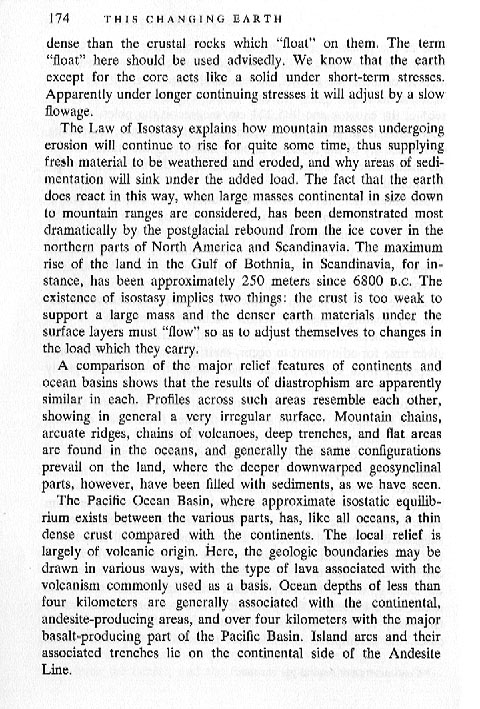 Isostasy--Shimer page 174